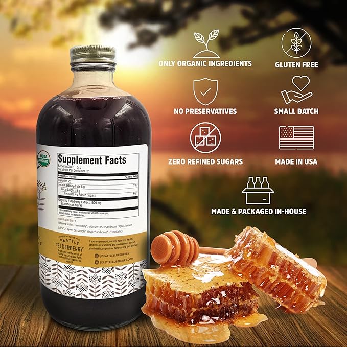 Syrup with Raw Honey – Delicious, 16oz