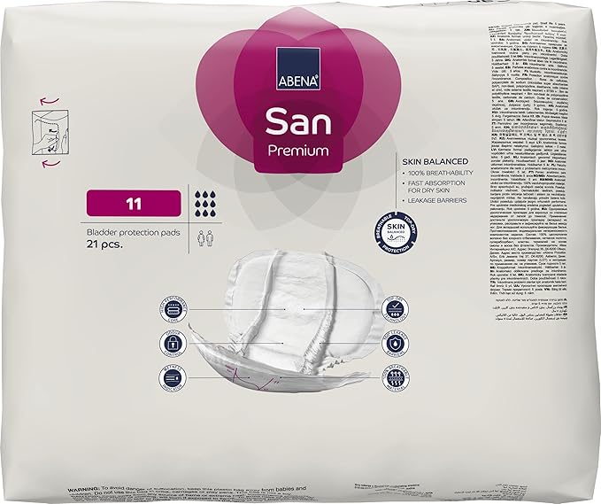 Abena San Premium Incontinence Pads, Heavy 8 to 11), Size 11, 21 21 Count