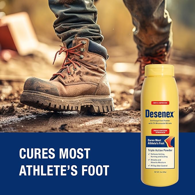 Desenex Anti-Fungal Foot Powder, Cures Most 2% Miconazole 3oz Bottle
