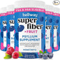Bellway Super Fiber Powder + Fruit (5 Pack), Sugar Free Organic Psyllium Husk Powder Fiber Supplement for Regularity, Bloating Relief & Gut Health, Non-GMO, Plant-Based, Mixed Berry (250 Servings)