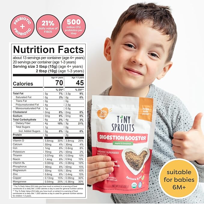 Organic Milled Chia & Flax Seed 6M+ Babies 7oz x 1 Pack)