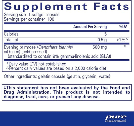 Pure Encapsulations E.P.O. (Evening Primrose Oil) 9% GLA 100 Softgel