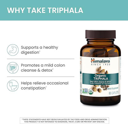 Himalaya Organic Triphala, 2 Month Supply, 688 mg, 60 Caplets