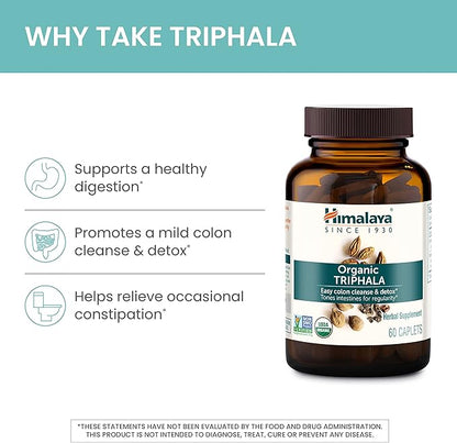 Himalaya Organic Triphala, Colon Cleanse & 688 mg, 90 Caplets, 2 Month