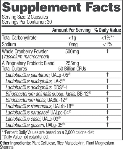 up4 Probiotic Supplement for Women, Vaginal, Digestive and Immune Support, 50 Billion CFUs Guaranteed, Non-GMO, Gluten Free, Soy Free, Vegan, 60 Count