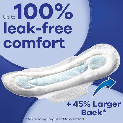 Always Maxi Overnight Pads with Wings, 4, Overnight, 33 CT