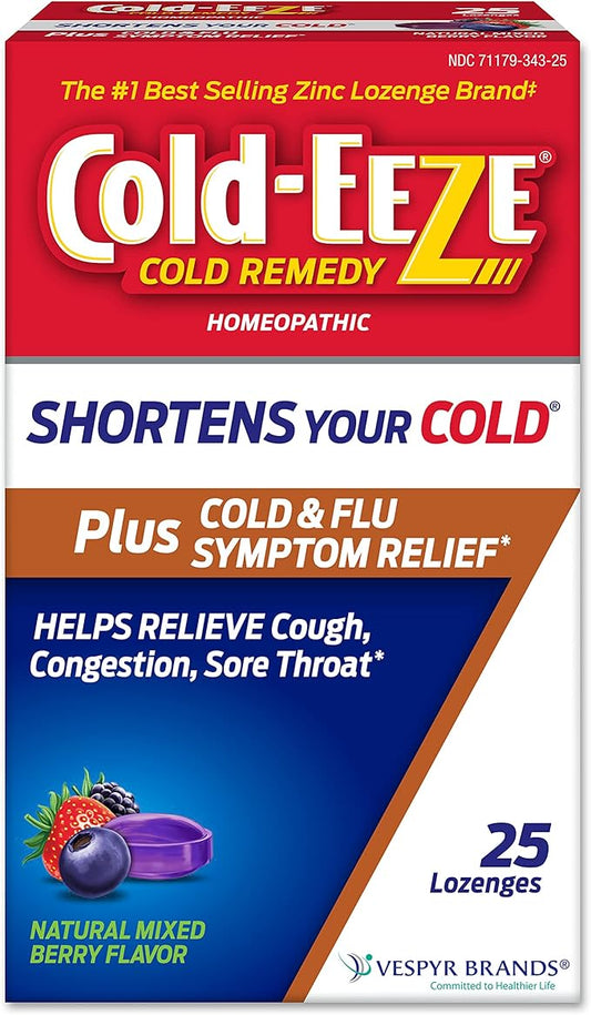 Cold-Eeze Plus Natural Mixed Berry Cold 25 Ct