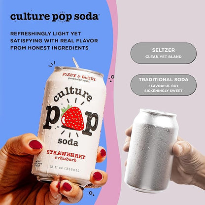 Culture Pop Soda, Jazzy & Juicy Variety Pack, Probiotic Low Sugar Soda, Sparkling Juice Alternative, Non-GMO, Kosher, Gluten-Free, No Stevia (12pk)