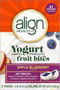 Align Probiotic, Yogurt Coated Probiotic Fruit Bites, Added Probiotic Helps Support Digestive Health, Apple Blueberry Flavored, 21 Individually Wrapped Pouches, 105 Bites