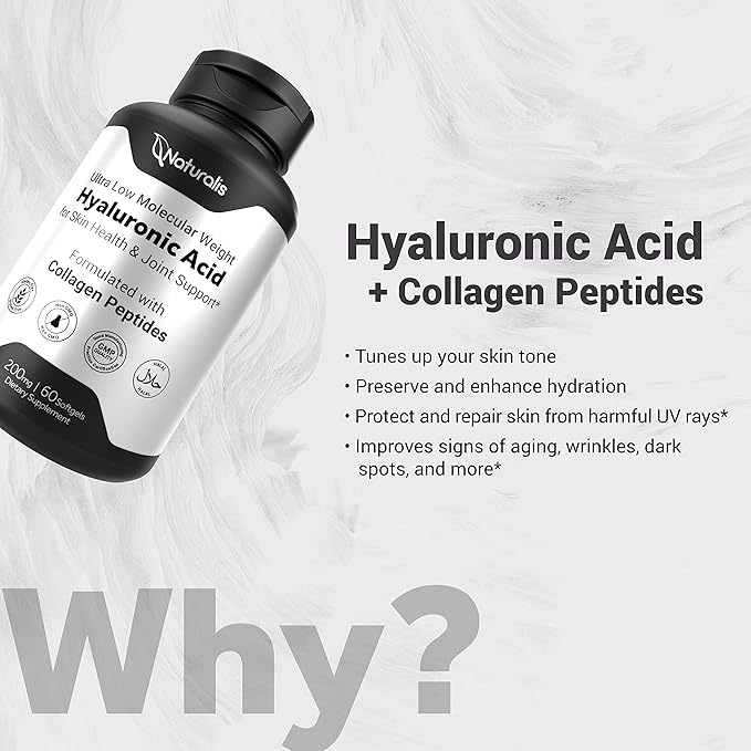 Naturalis Hyaluronic Acid 200mg, 10x Better 60 Softgels