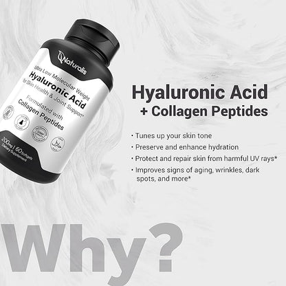 Naturalis Hyaluronic Acid 200mg, 10x Better 60 Softgels