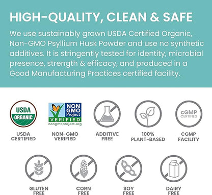 Himalaya Organic Psyllium Husk Powder, Daily 113 Teaspoon 24 Oz