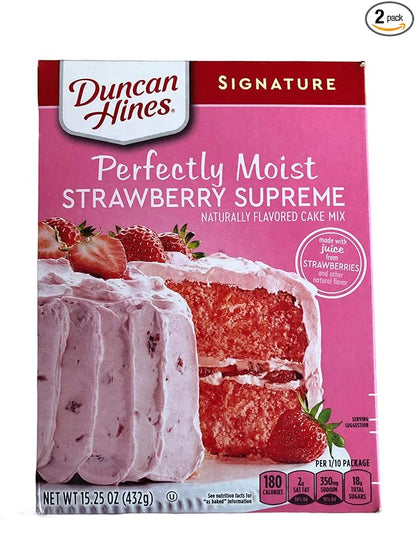 Duncan Hines Signature Moist Cake Mix - Strawberry Supreme - 16.5 oz - 2 Pack