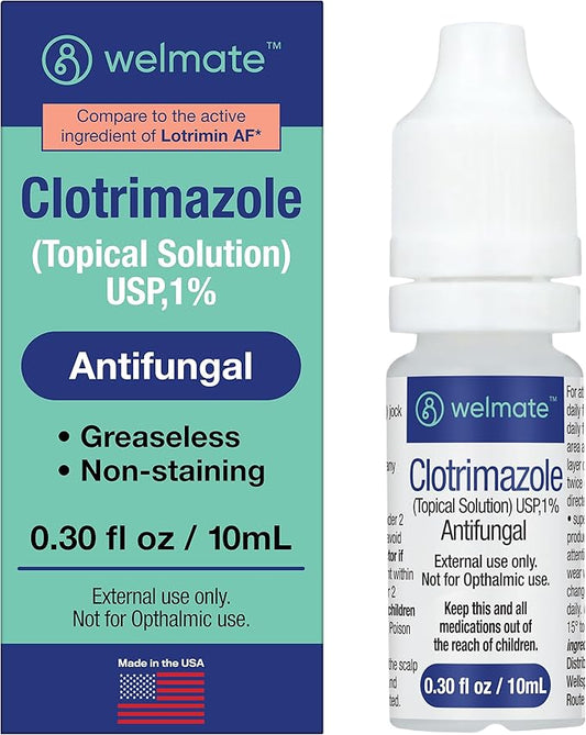 WELMATE Clotrimazole 1% Antifungal Topical Solution, 0.33 Fluid
