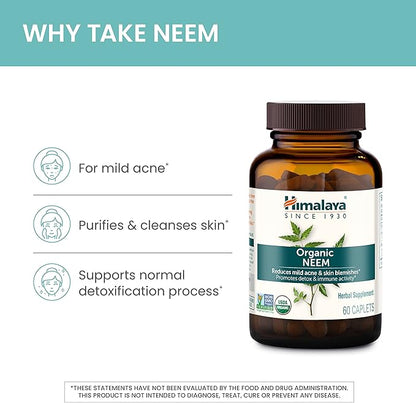 Himalaya Organic Neem Herbal Supplement, 600 mg, 60 Plant 2 Pack