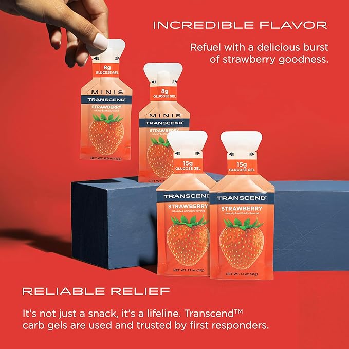 Transcend Foods Strawberry Gel (1.1 oz, 24) Energy