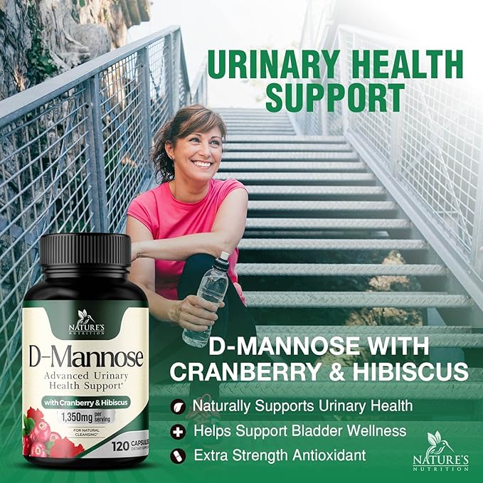 D-Mannose & Cranberry Extract 1350mg Advanced 120 Capsules