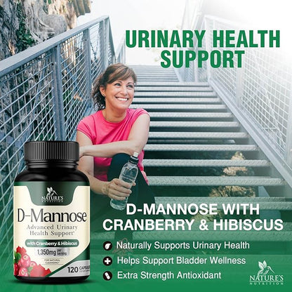 D-Mannose & Cranberry Extract 1350mg Advanced 120 Capsules