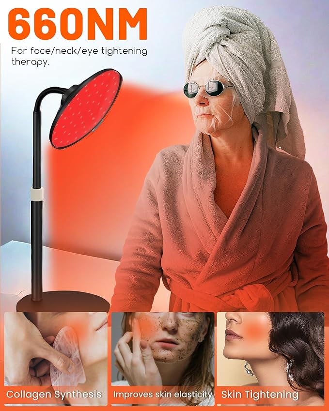 Red Light Therapy Lamp for Face- 120 LEDs, 590nm, 660nm, 660nm, 660nm+940nm 660nm+940nm -