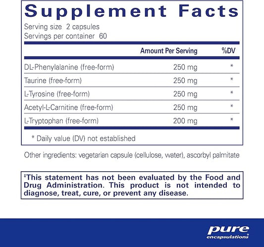 Pure Encapsulations Cognitive Aminos | Hypoallergenic Supplement for Cognitive Function Support | 120 Capsules