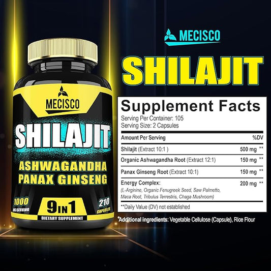 9in1 Shilajit Pure Himalayan Organic 210 Capsules