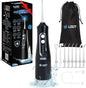 Dental Water Flosser Cordless, 310ML Electric 4 Cleaning 8 Replaceable IPX7 Waterproof (8 Tips)