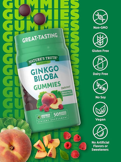 Nature's Truth Ginkgo Biloba Gummies 50 Count