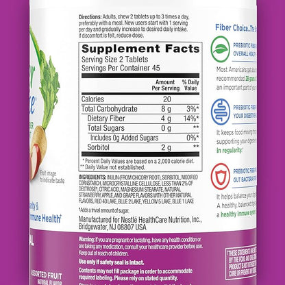 Fiber Choice Daily Prebiotic Fiber Chewable 90 Tablets (90 Count 1))