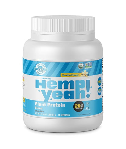 Manitoba Harvest Hemp Yeah! Organic Plant-Based 16oz; with 20g of 4g of 1.9g Omegas 3&6 Per