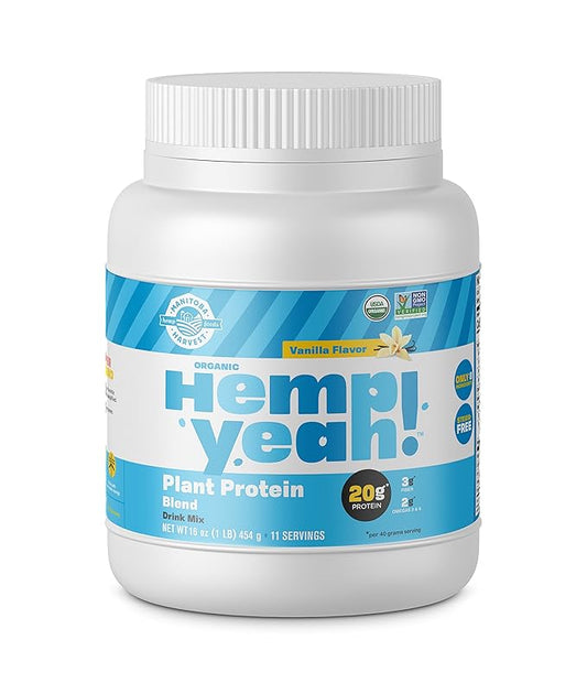 Manitoba Harvest Hemp Yeah! Organic Plant-Based 16oz; with 20g of 4g of 1.9g Omegas 3&6 Per