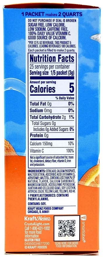 Crystal Light Pitcher Packets, Classic Orange, 2.5 OZ