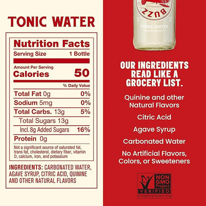 Betty Buzz Tonic Water, Premium Sparkling Soda by Blake Lively (12 pack) | Natural Flavors & Sweeteners, Only Clean Ingredients