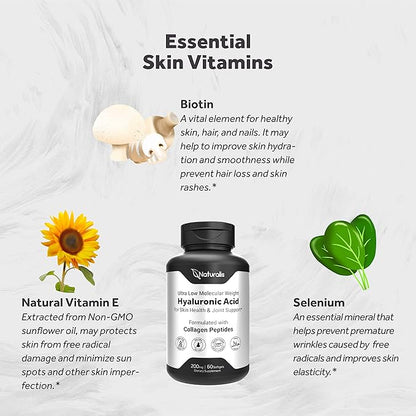 Naturalis Hyaluronic Acid 200mg, 10x Better 60 Softgels