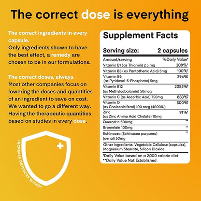 A Dose of Immunity Quercetin 500mg Quercetin 7 in 1 Immunity (60 Count)