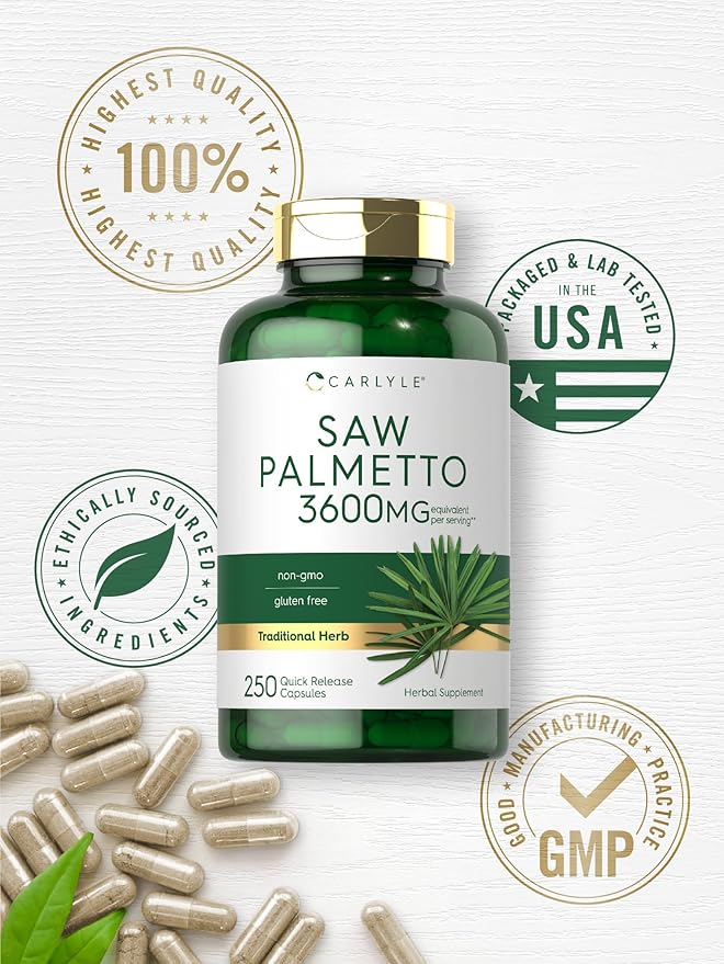 Carlyle Saw Palmetto Extract 3600mg | 250 Capsules