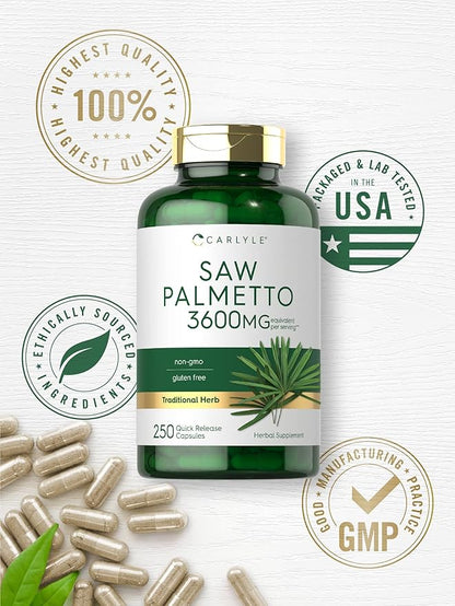 Carlyle Saw Palmetto Extract 3600mg | 250 Capsules