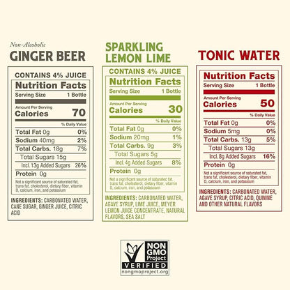 Betty Buzz Premium Sparkling Soda Classic Mixer Variety Pack by Blake Lively (12 pack), Tonic Water, Ginger Beer, Sparkling Lemon Lime, | Real Juice, Natural Flavors, Only Clean Ingredients