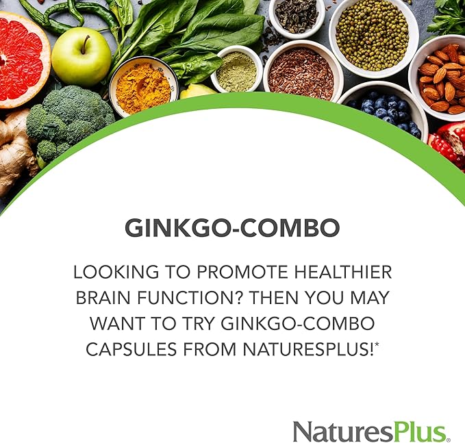 Natures Plus Gingko-Combo 120 mg, 60 Vegan 60 Servings