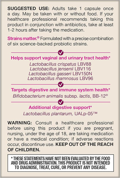 Jarrow Formulas Fem Dophilus Probiotics for Women - 10 Billion CFU, Female Vaginal Probiotics, Vaginal, Urinary Tract and Digestive Support, 30 Capsules