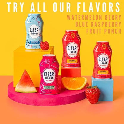 Clear Theory Water Flavoring Drops, Electrolytes Drink Mix, Water Enhancer Liquid, Flavored Hydration for Kids, Vegan, Gluten Free, Low Calories, Stevia, Variety Pack, 4 Pack, 1.62 Fl Oz Bottles