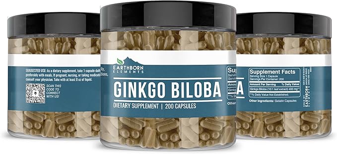 Earthborn Elements Ginkgo Biloba 200 Capsules,