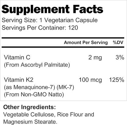 Vitamin K2 MK-7 100mcg ??120 4-Month Supply,