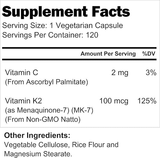 Vitamin K2 MK-7 100mcg ??120 4-Month Supply,