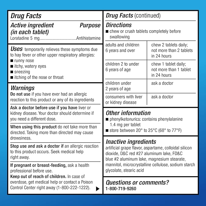 Amazon Basic Care Children's Allergy Relief, 5 mg, 2 and 20 Count