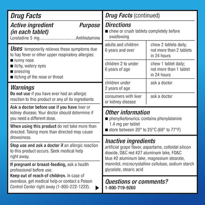 Amazon Basic Care Children's Allergy Relief, 5 mg, 2 and 20 Count