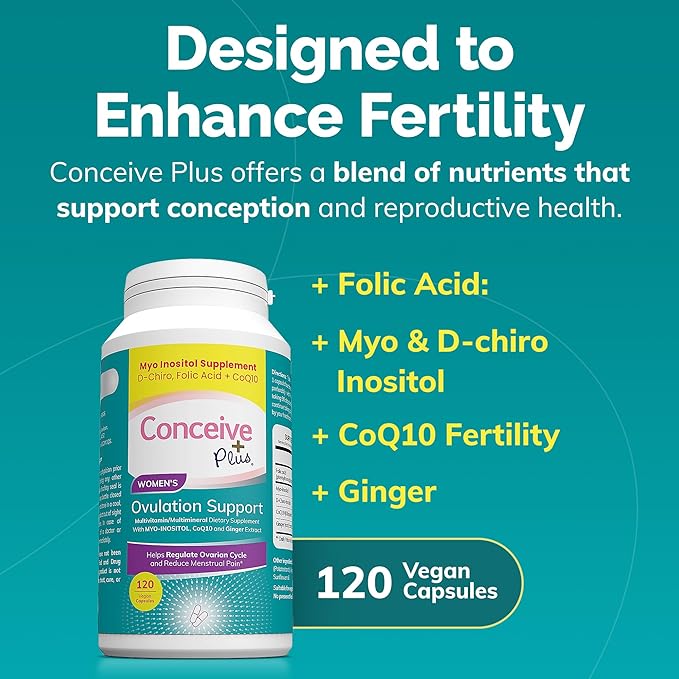 CONCEIVE PLUS Ovulation Support Supplement Coq10, Folic 120 Inositol