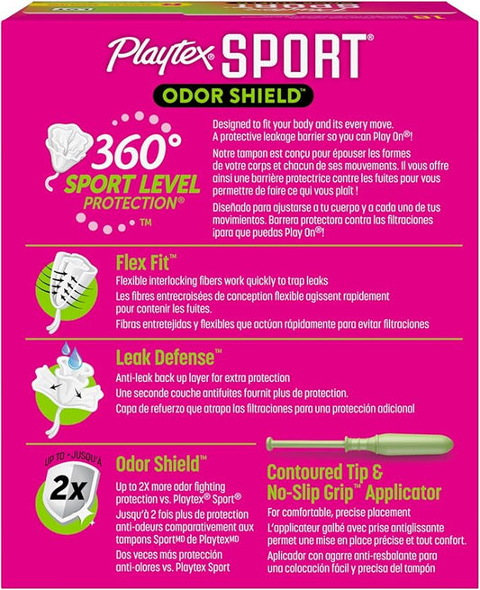 Playtex Sport Odor Shield Tampons, Regular 16ct