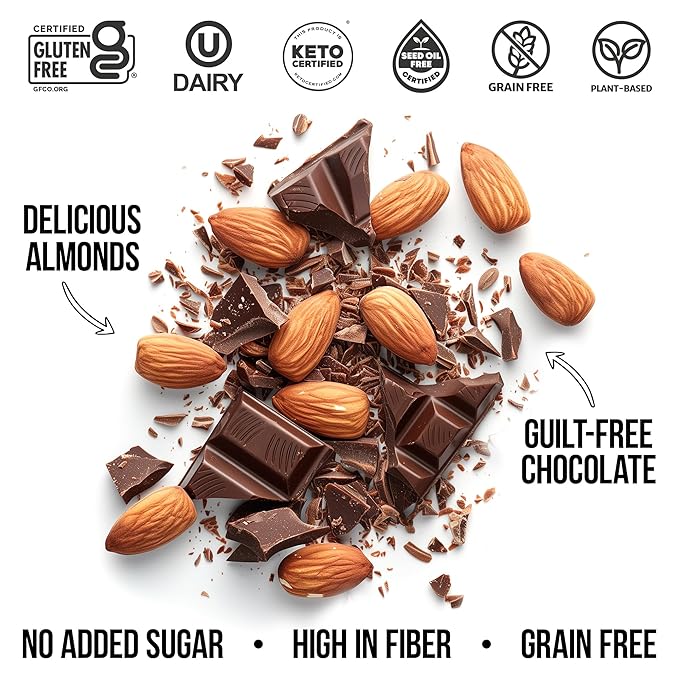 TGB Chocolate Almonds | 1g Net Carb Keto Snack | Gluten Free Low Carb Candy Nuts, 10 Ounces