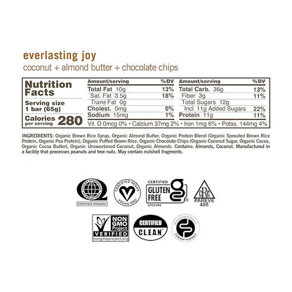 GoMacro MacroBar Organic Vegan Protein Bars - Coconut + Almond Butter + Chocolate Chips (2.3 Ounce Bars, 12 Count)