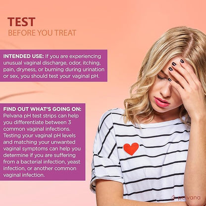 Pelvana Vaginal pH Balance Test Strips for Women 100 Strips FSA/HSA Eligible Vaginal Infection Test Kit Can Help Differentiate Bacterial Vaginosis (BV) and Yeast Infections